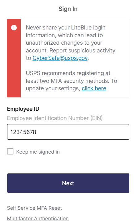 Enter LiteBlue login credentials